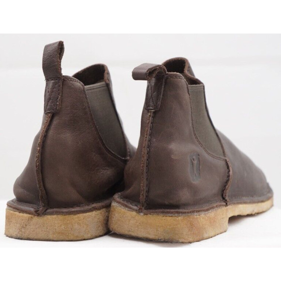 Baffin Relax Crepe sole Chelsea Ankle Bootie M005 Brown Leather Size 12 - Picture 7 of 11